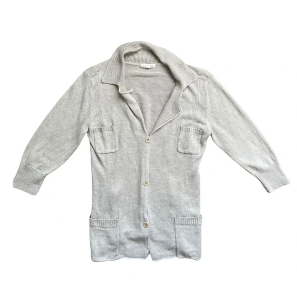 Eileen Fisher Small Brown Linen Cardigan EUC - Picture 1 of 3
